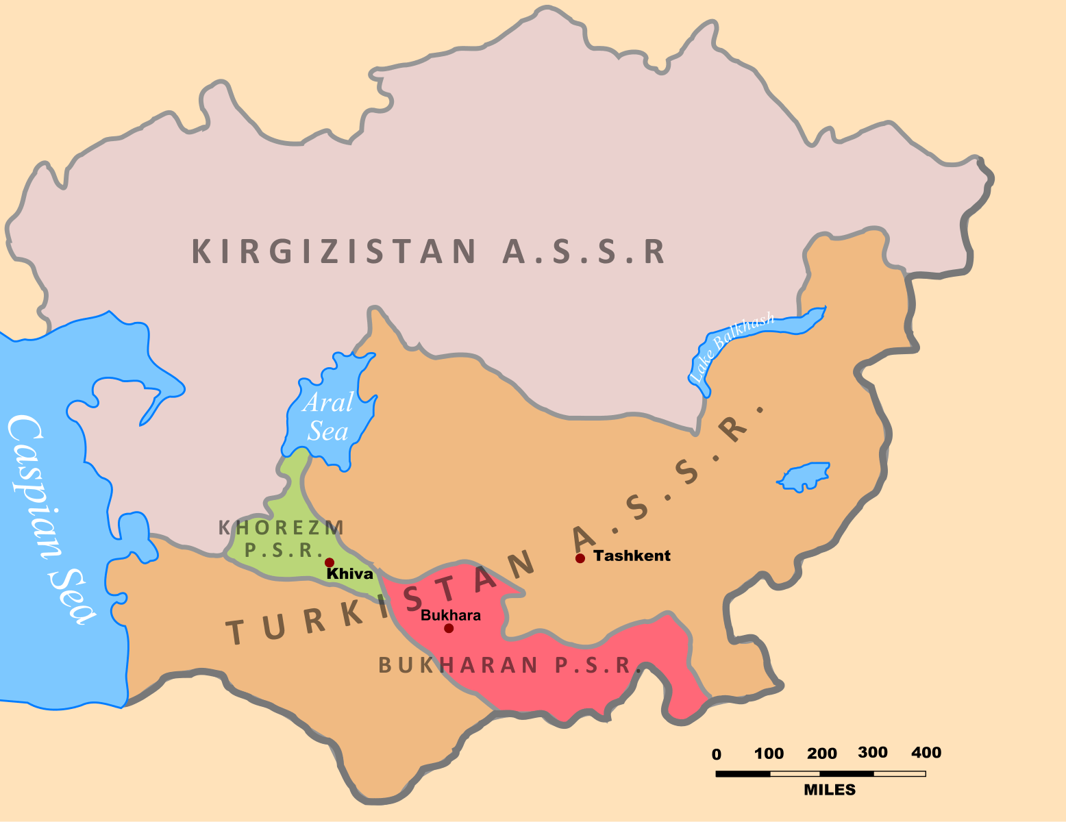 Sowjetische Karte Zentralasien 1922