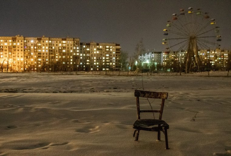 Ekibastouz Kazakhstan Chaise Neige Immeubles