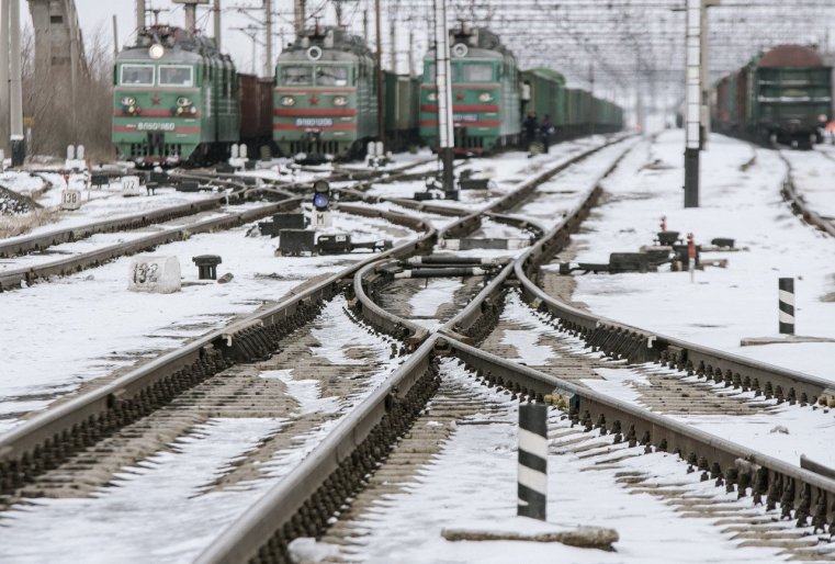 Ekibastouz Kazakhstan Train Voie Ferrée