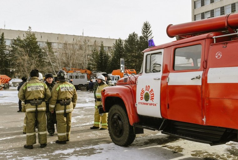 Stepnogorsk Kazakhstan Pompiers Visite