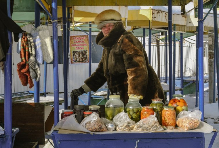 Stepnogorsk Kazakhstan Cornichons Laine Chaussette Commerce