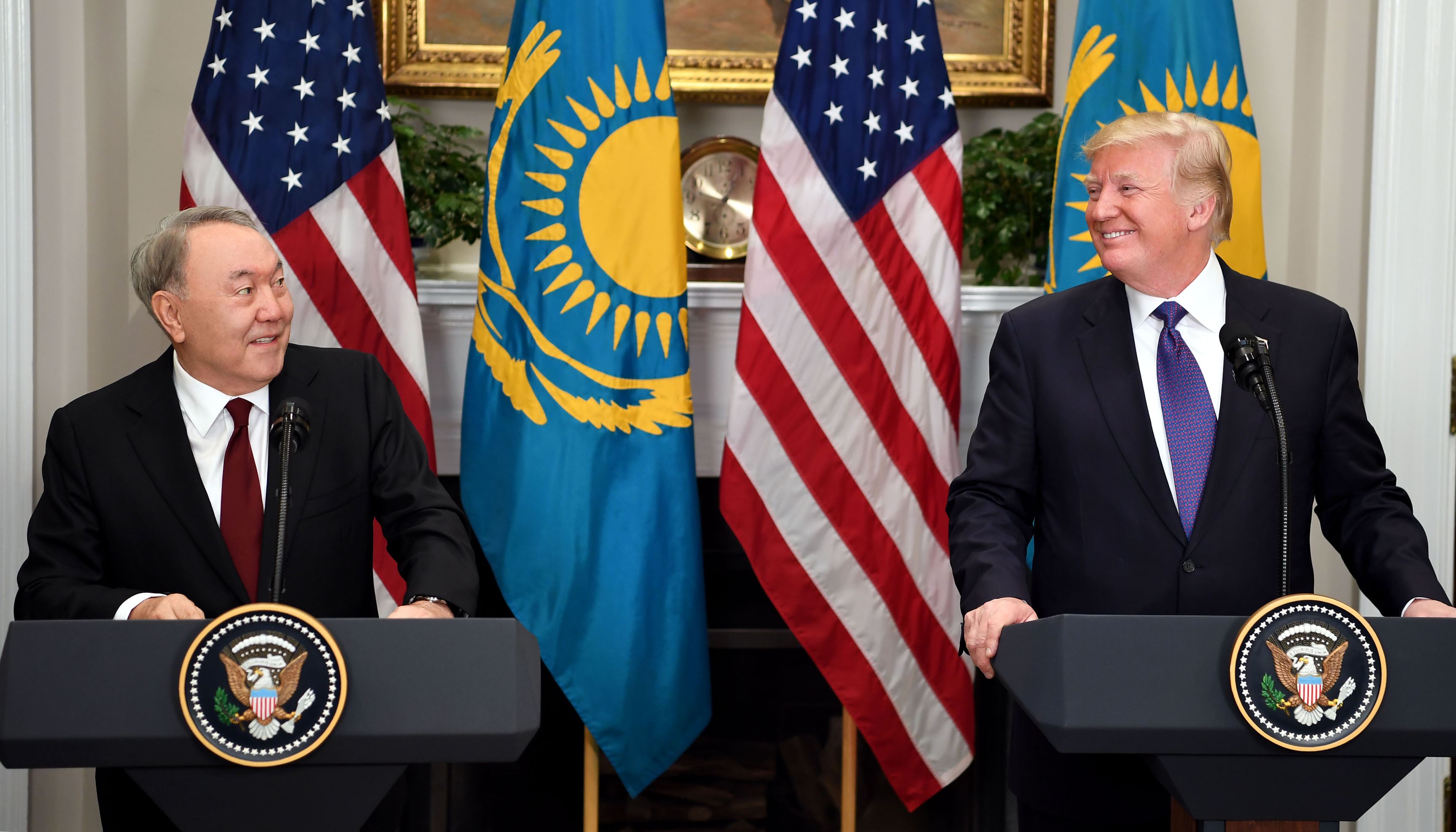 Donald Trump Noursoultan Nazarbaïev Kazakhstan Etats-Unis Rencontre Visite