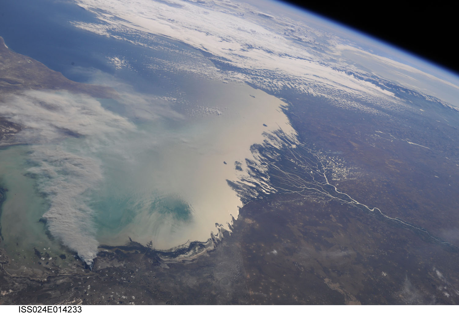 Nasa ISS Caspienne mer espace Kazakhstan Turkménistan Iran