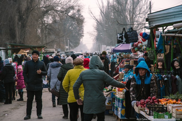 Jarkent Kazakhstan Ville Frontière Chine Marché