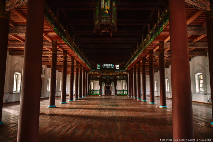 Jarkent Kazakhstan Ville Frontière Chine Mosquée Plancher