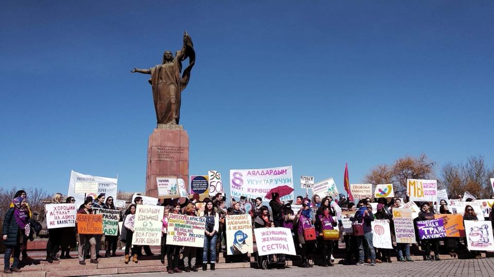 Manifestation Défense Droits Femmes Bichkek Mars