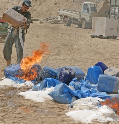 Afghanistan Police Destruction Héroïne
