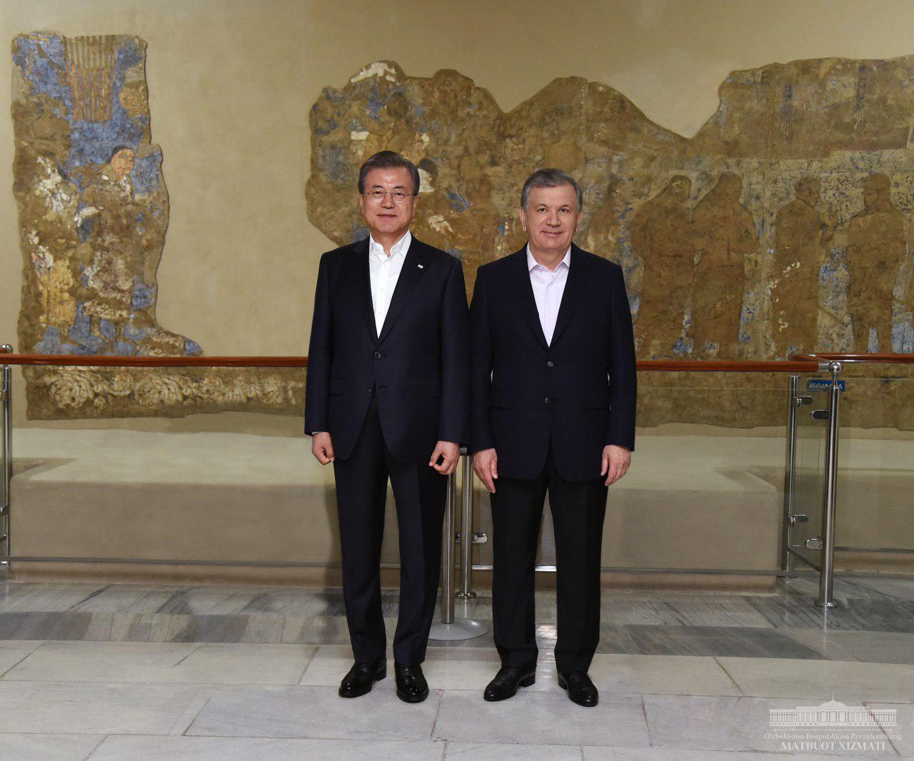 Corée du Sud Moon Jae-In Chavkat Mirzioïev Ouzbékistan Visite Samarcande Route de la soie