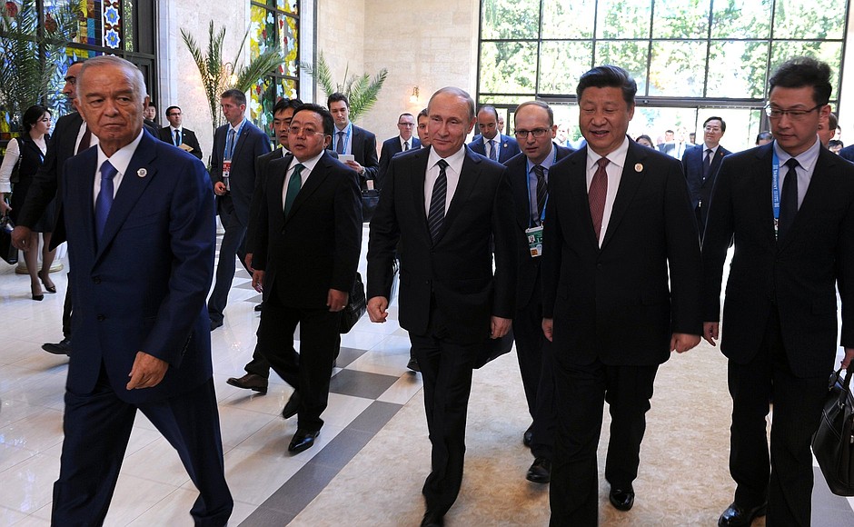 Islam Karimov Vladimir Poutine Xi Jinping Ouzbékistan Chine