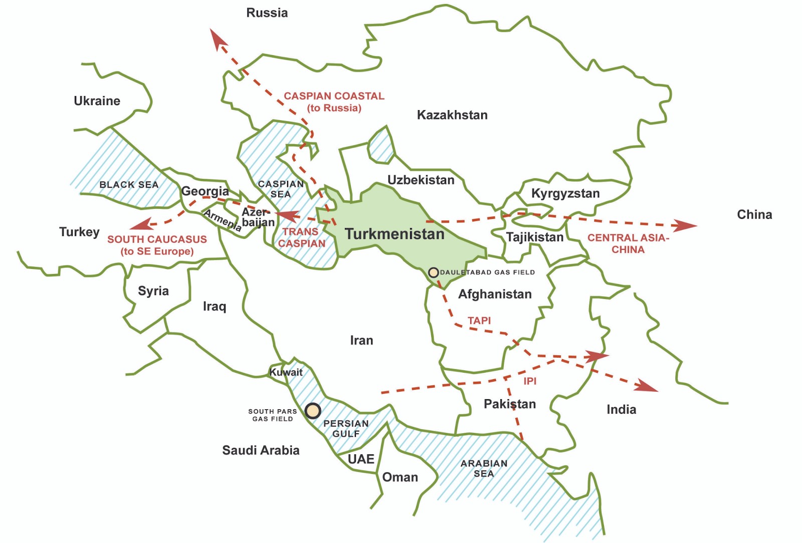 Total Pipeline Turkménistan Hydrocarbures Pétrole Gaz Economie présence